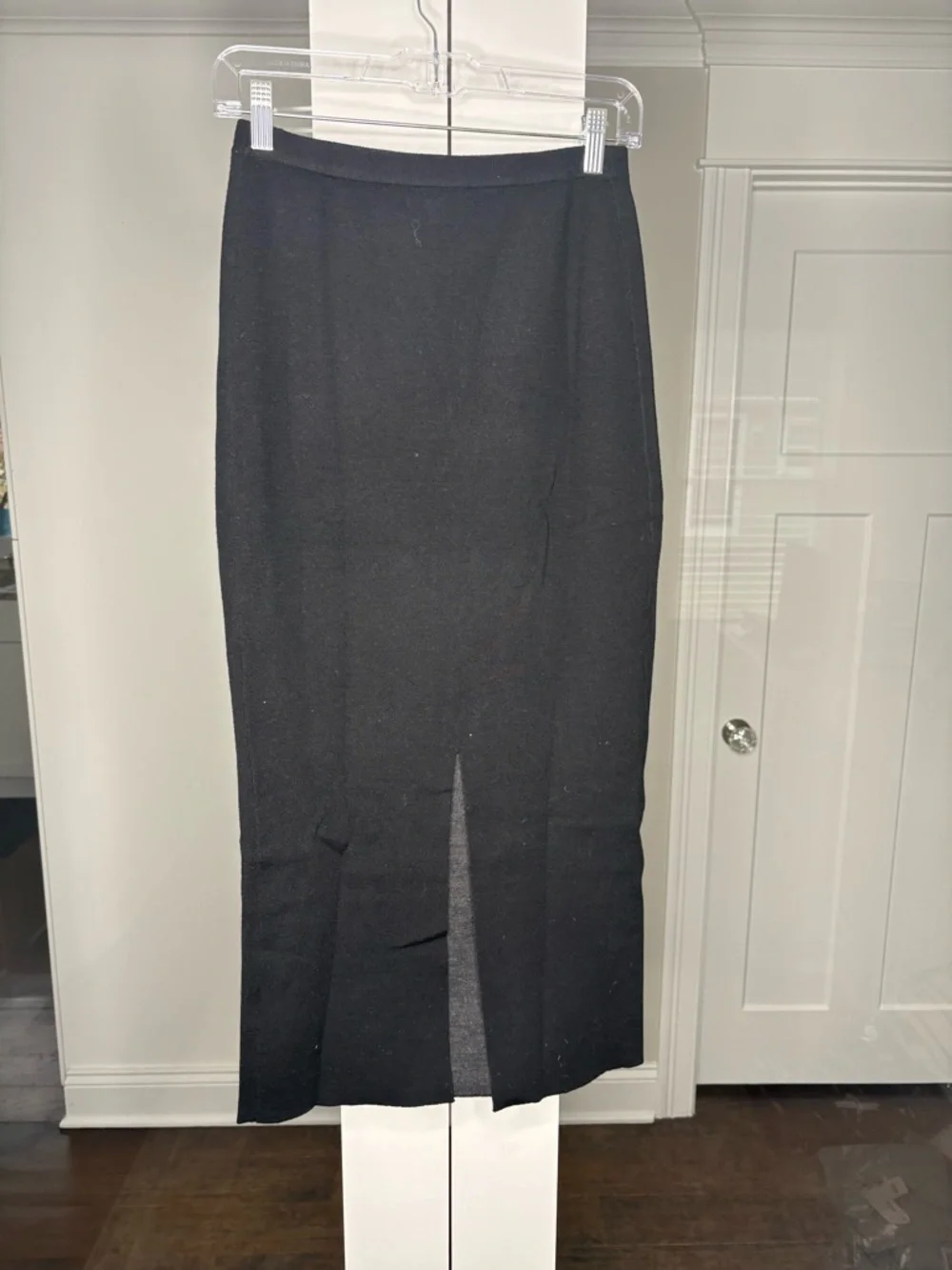 NWT J. Crew Sweater Midi Skirt Double-faced Merino Wool Blend Black Charcoal - Picture 3 of 6